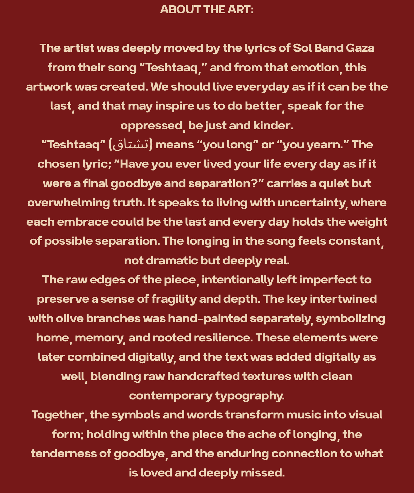 Teshtaaq About the Art