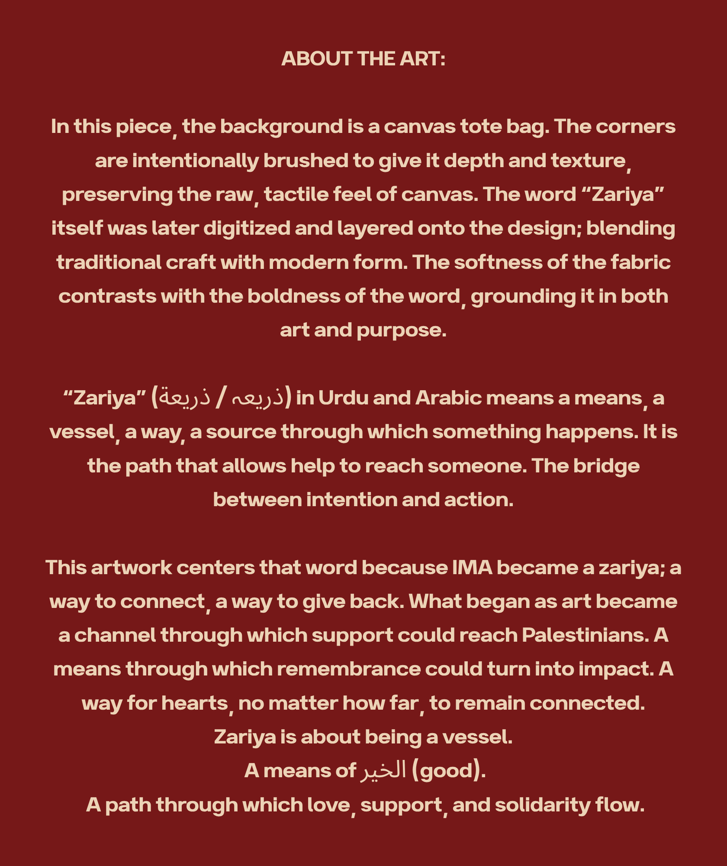 Zariya - A Vessel About the Art