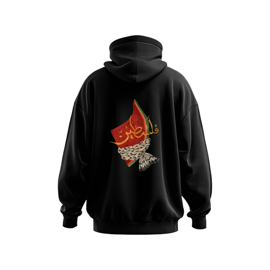 Watermelon Keffiyeh Black Hoodie Design