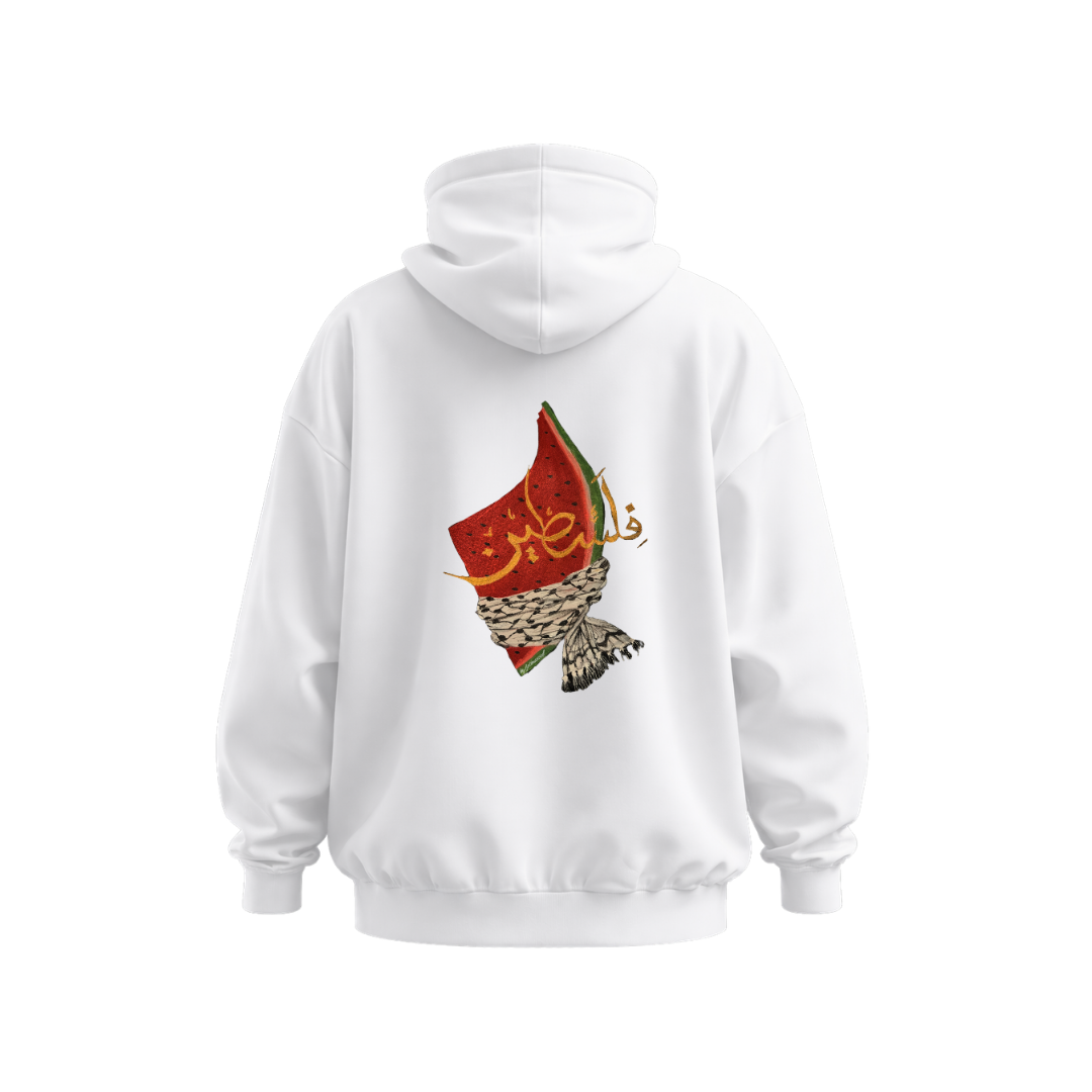 Watermelon Keffiyeh White Hoodie Design