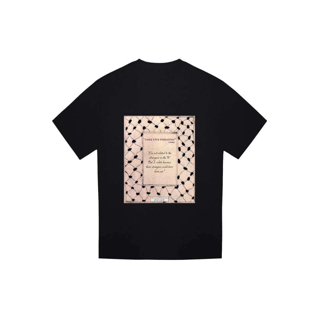 Lowkey - Long Live Palestine Black Tee Design