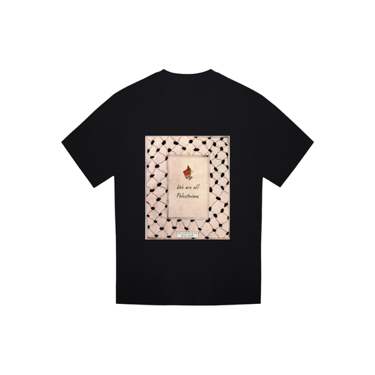 We Are All Palestinians Black Tee Design