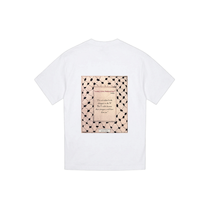 Lowkey - Long Live Palestine White Tee Design