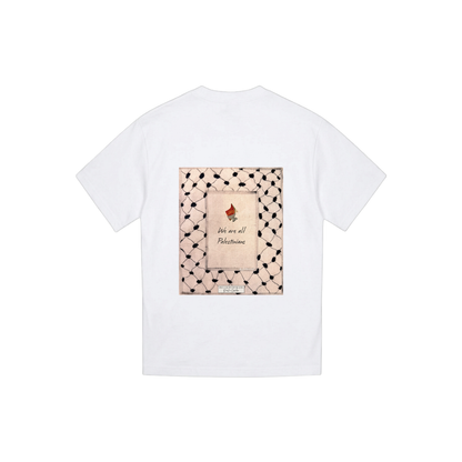 We Are All Palestinians White Tee Design