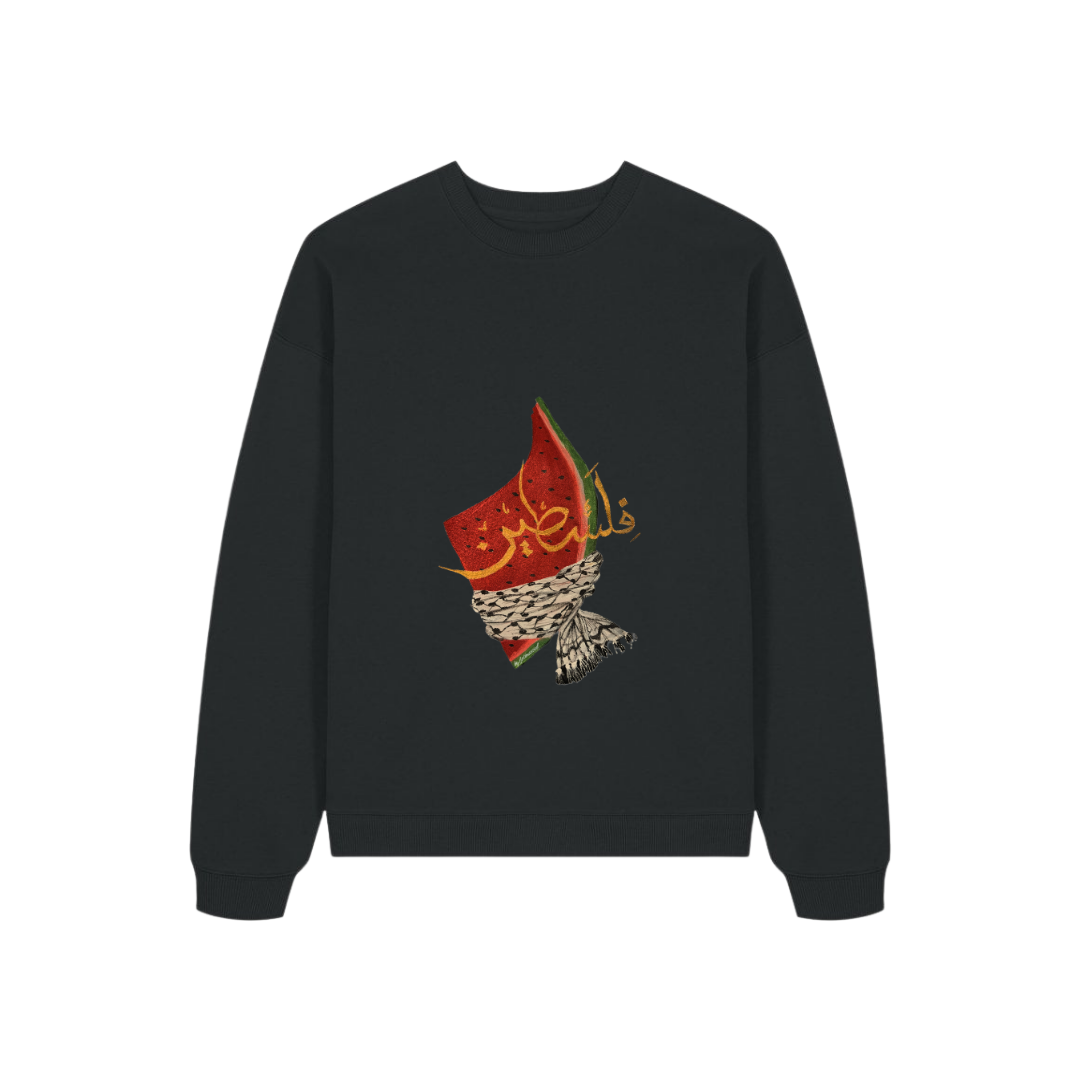 Watermelon Keffiyeh Black Sweatshirt Design
