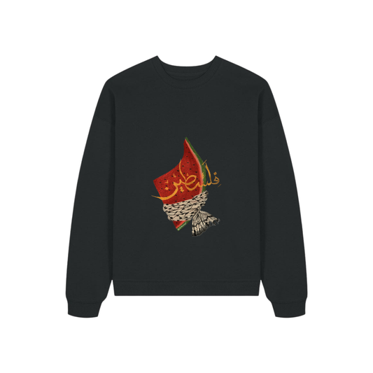 Watermelon Keffiyeh Black Sweatshirt Design
