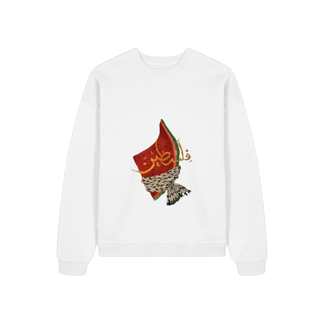 Watermelon Keffiyeh White Sweatshirt Design