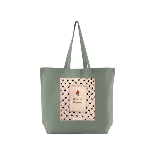 We Are All Palestinians Sage Green Tote Bag