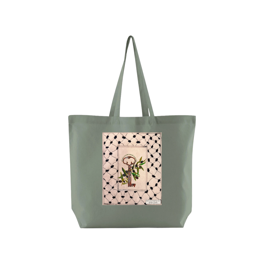 The Key Is Witness Sage Green Tote Bag