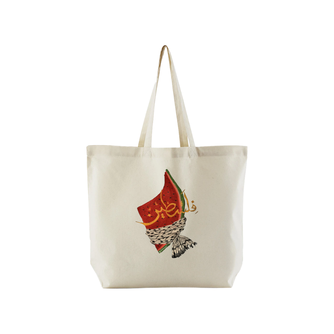 Watermelon Keffiyeh Natural Tote Bag