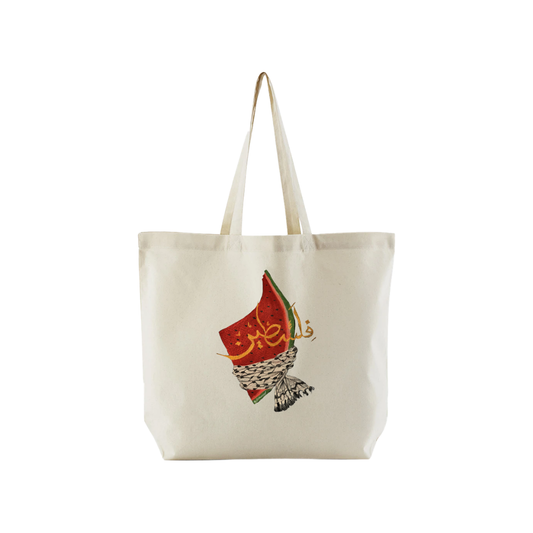 Watermelon Keffiyeh Natural Tote Bag