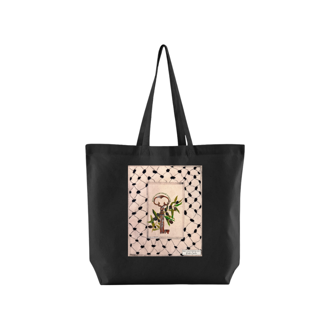 The Key Is Witness Black Tote Bag